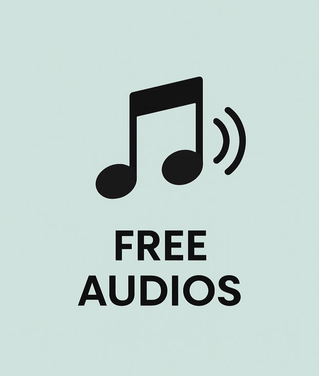 Free Audio button with black text on a mint background.